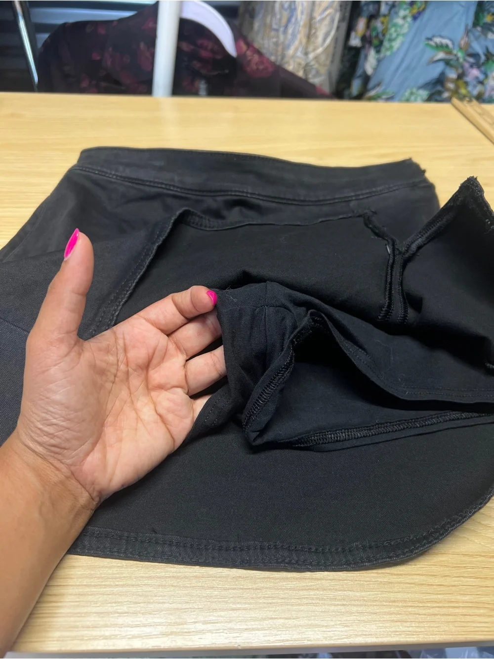 American Eagle High-Rise Black Denim Mini Skort Size 0 25W NWT